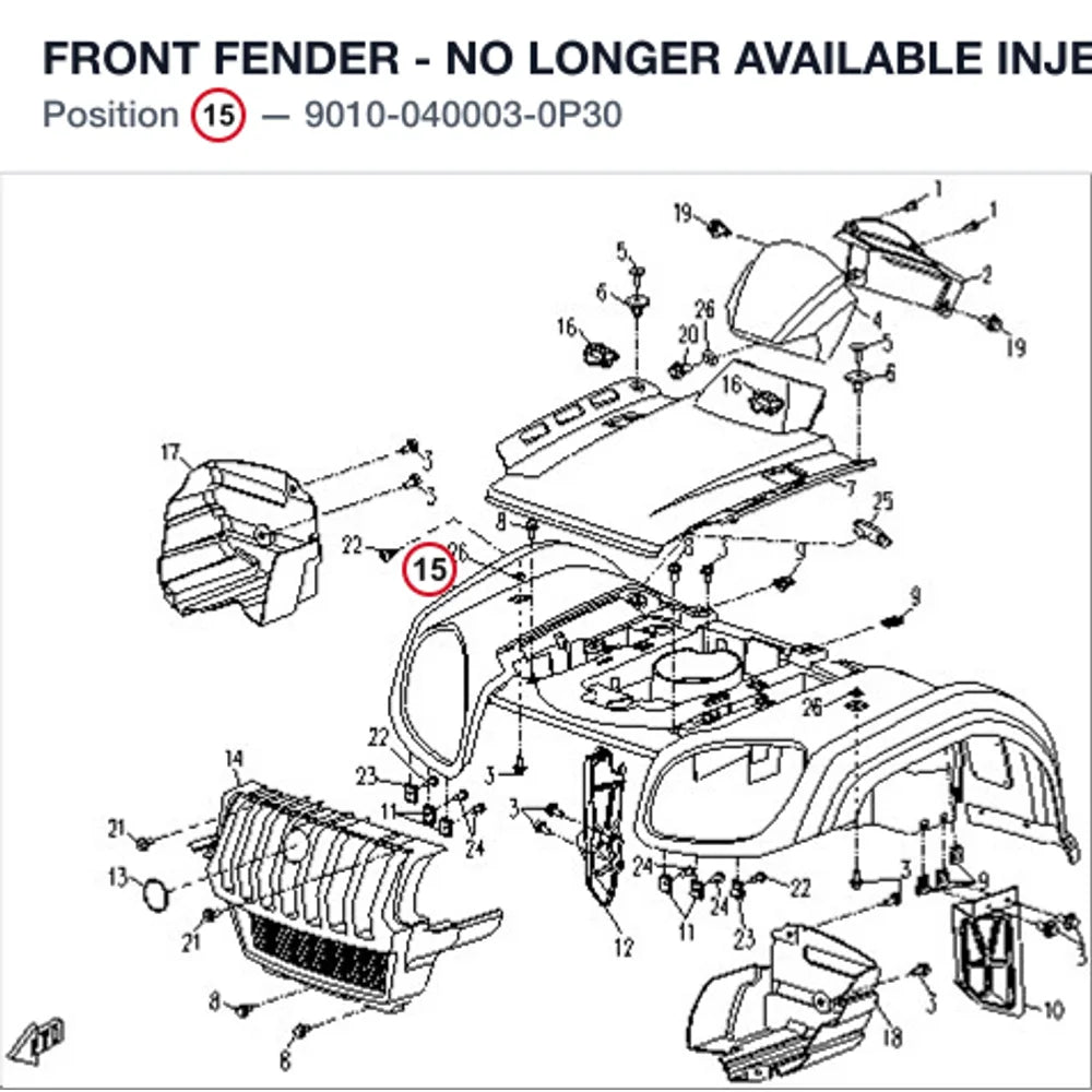 FRONT FENDER - NO LONGER AVAILABLE product image