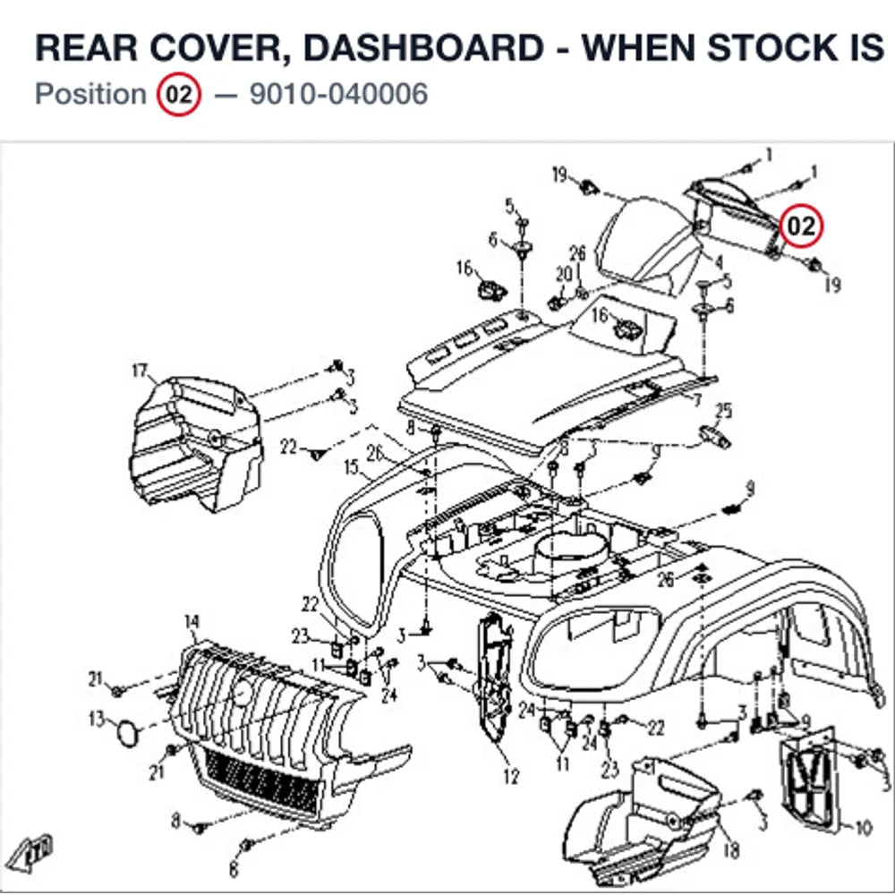 REAR COVER, DASHBOARD - WHEN STOCK IS 0 THIS IS NO LONGER AVAILABLE product image