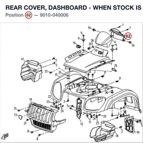 REAR COVER, DASHBOARD - WHEN STOCK IS 0 THIS IS NO LONGER AVAILABLE product image