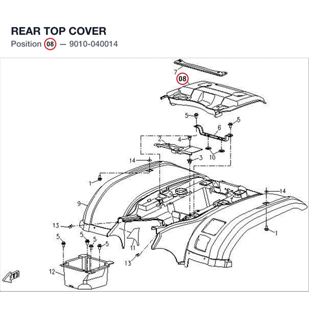 REAR TOP COVER product image