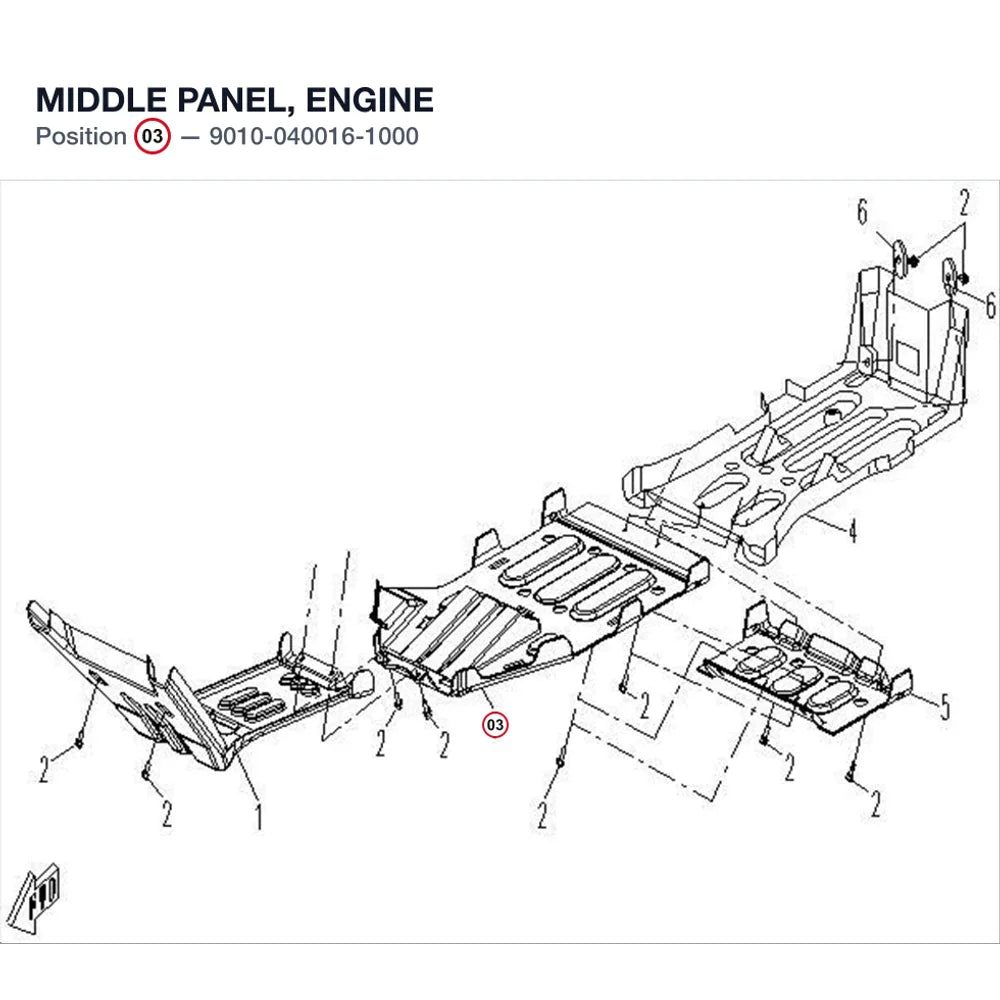 MIDDLE PANEL, ENGINE product image