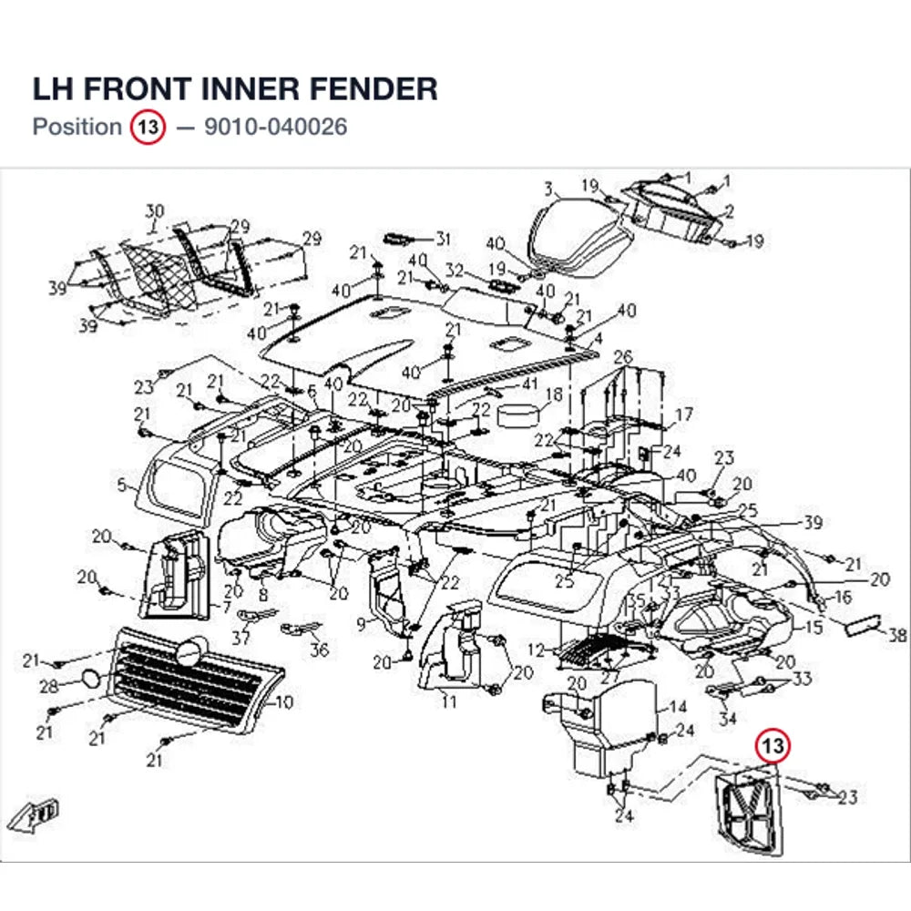 LH FRONT INNER FENDER product image