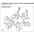 LOWER BALL PIN ASSY. REPL BY 9010-050800-20000 product image