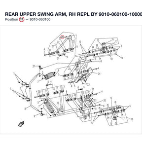 REAR UPPER SWING ARM, RH REPL BY 9010-060100-10000 product image