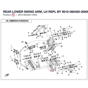 REAR LOWER SWING ARM, LH REPL BY 9010-060400-20000 product image