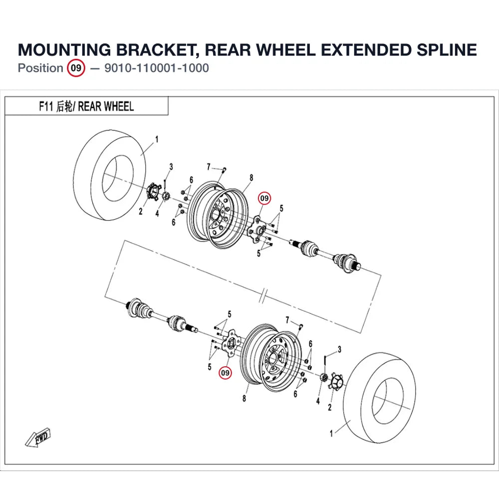 MOUNTING BRACKET, REAR WHEEL product image