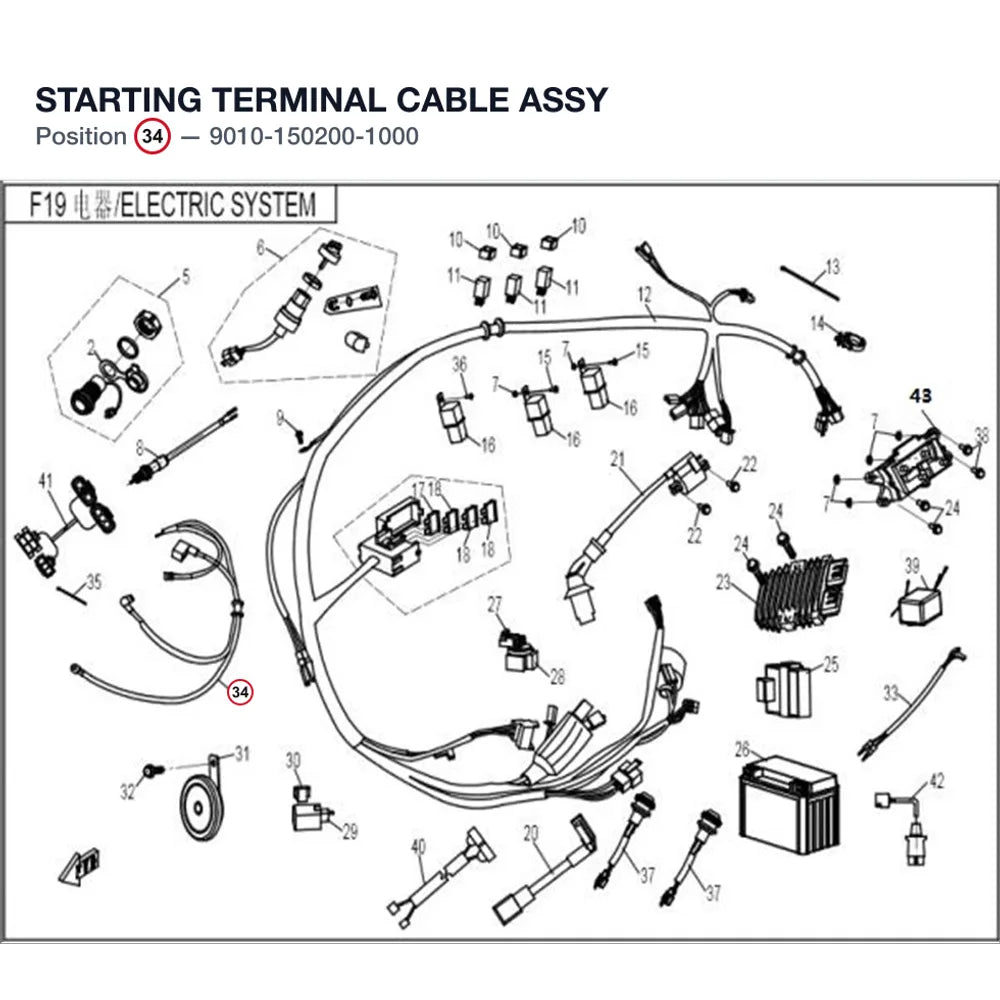 STARTING TERMINAL CABLE ASSY product image