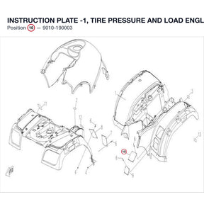 INSTRUCTION PLATE -1, TIRE PRESSURE AND LOAD product image