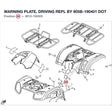 WARNING PLATE, DRIVING REPL BY 905B-190401 product image