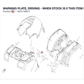 WARNING PLATE, DRIVING - WHEN STOCK IS 0 THIS ITEM IS NO LONGER AVAILABLE product image