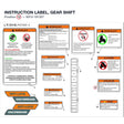 INSTRUCTION LABEL, GEAR SHIFT product image