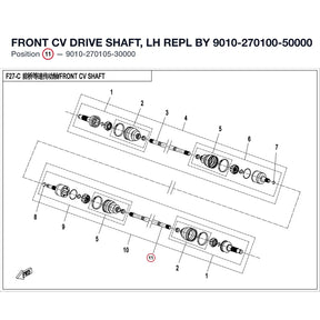 FRONT CV DRIVE SHAFT, LH REPL BY 9010-270100-50000 product image