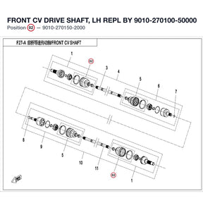 FRONT CV DRIVE SHAFT, LH REPL BY 9010-270100-50000 product image
