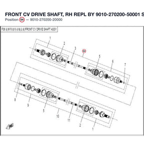 FRONT CV DRIVE SHAFT, RH REPL BY 9010-270200-50001 product image