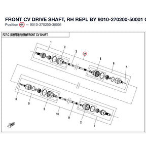 FRONT CV DRIVE SHAFT, RH REPL BY 9010-270200-50001 product image
