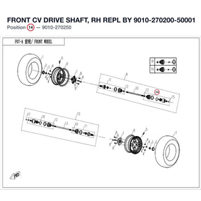 FRONT CV DRIVE SHAFT, RH REPL BY 9010-270200-50001 product image