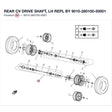 REAR CV DRIVE SHAFT, LH REPL BY 9010-280100-50001 product image