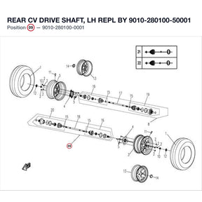 REAR CV DRIVE SHAFT, LH REPL BY 9010-280100-50001 product image