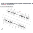 REAR CV DRIVE SHAFT, RH REPL BY 9010-280200-50001 product image