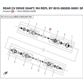 REAR CV DRIVE SHAFT, RH REPL BY 9010-280200-50001 product image