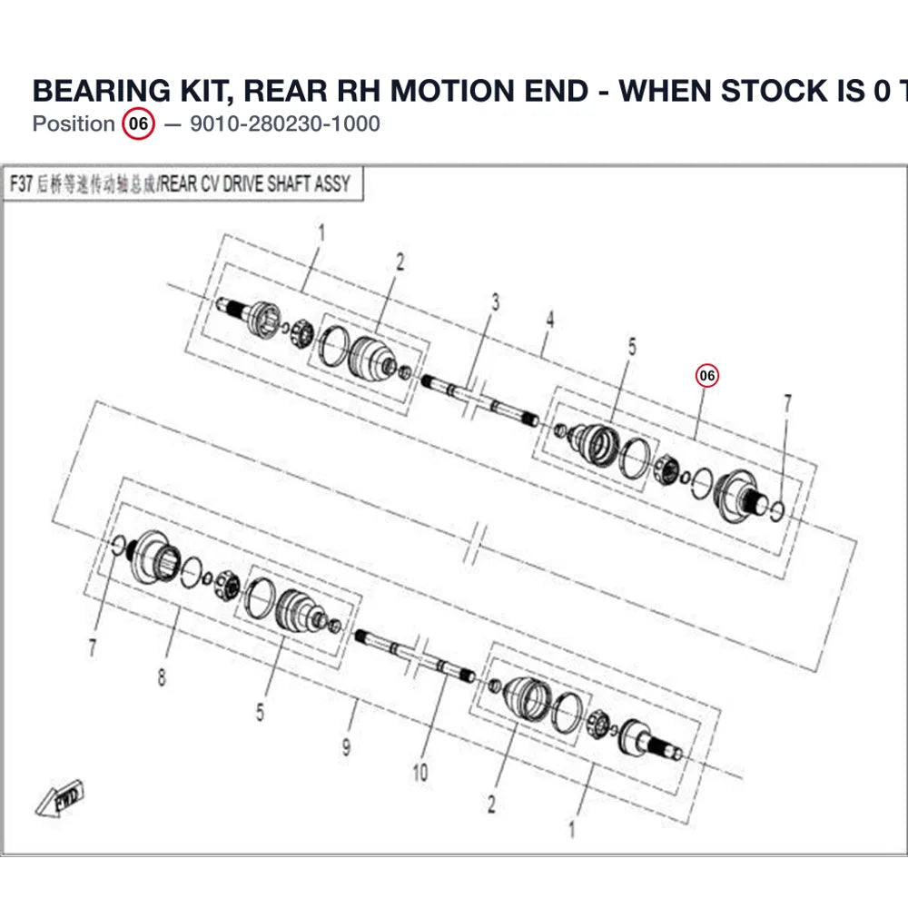 BEARING KIT, REAR RH MOTION END - WHEN STOCK IS 0 THIS ITEM IS NO LONGER AVAILABLE product image