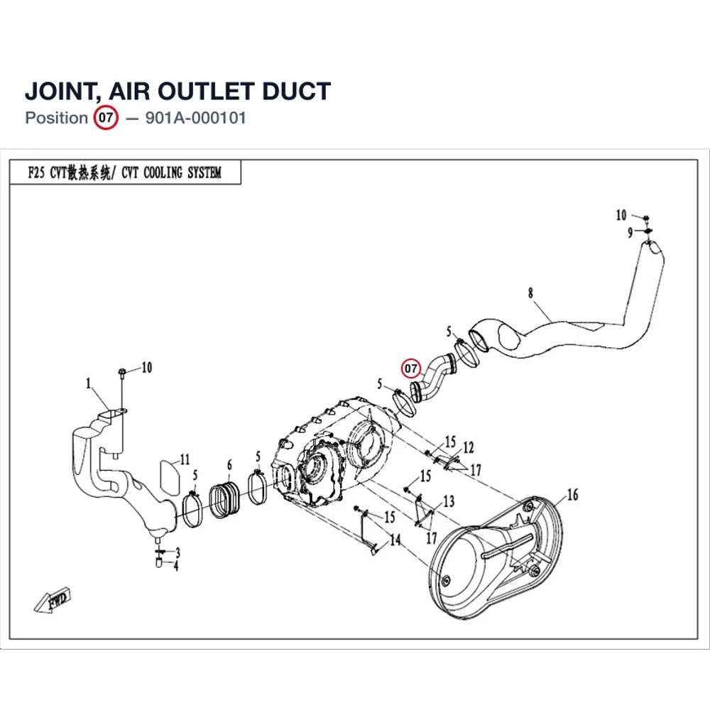 JOINT, AIR OUTLET DUCT product image