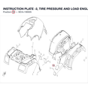 INSTRUCTION PLATE -2, TIRE PRESSURE AND LOAD product image