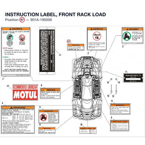 INSTRUCTION LABEL, FRONT RACK LOAD product image
