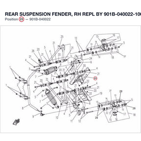 REAR SUSPENSION FENDER, RH REPL BY 901B-040022-10000 product image