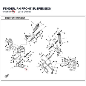 FENDER, RH FRONT SUSPENSION product image