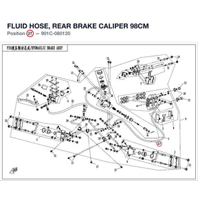 FLUID HOSE, REAR BRAKE CALIPER product image