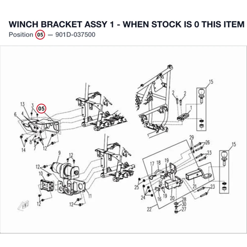 WINCH BRACKET ASSY 1 - WHEN STOCK IS 0 THIS ITEM IS NO LONGER AVAILABLE product image