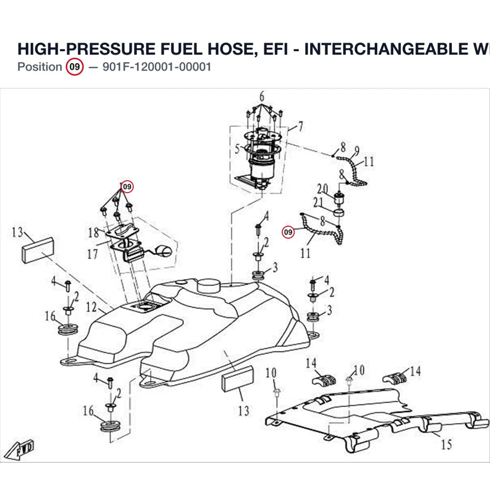 HIGH-PRESSURE FUEL HOSE, EFI - INTERCHANGEABLE WITH  901F-120001 product image