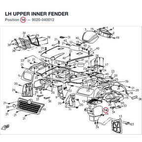 LH UPPER INNER FENDER product image