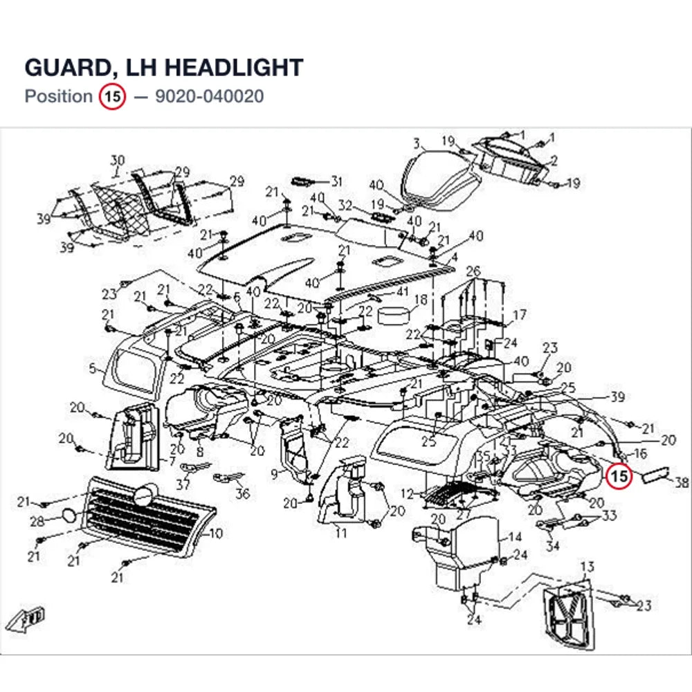 GUARD, LH HEADLIGHT product image