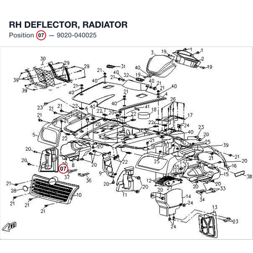 RH DEFLECTOR, RADIATOR product image