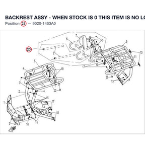 BACKREST ASSY - WHEN STOCK IS 0 THIS ITEM IS NO LONGER AVAILABLE product image