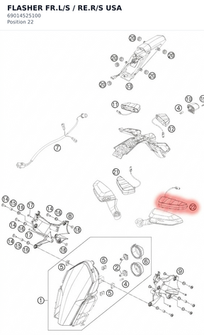 Diagram preview: FLASHER FR.L/S / RE.R/S USA (69014525100)