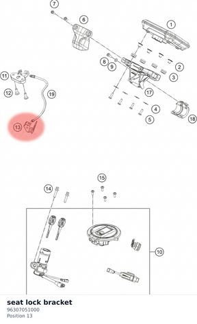 Diagram preview: seat lock bracket (96307051000)