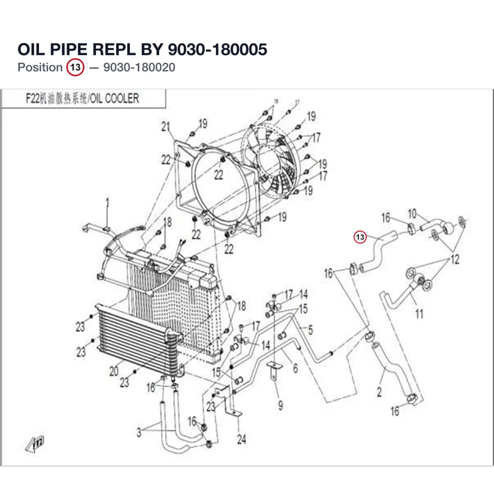 OIL PIPE REPL BY 9030-180005 product image