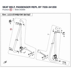SEAT BELT, PASSENGER REPL BY 7030-341200 product image