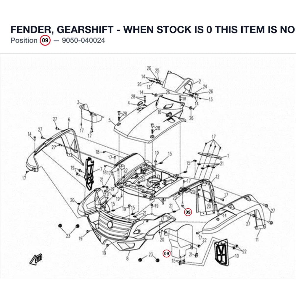 FENDER, GEARSHIFT - WHEN STOCK IS 0 THIS ITEM IS NO LONGER AVAILABLE product image