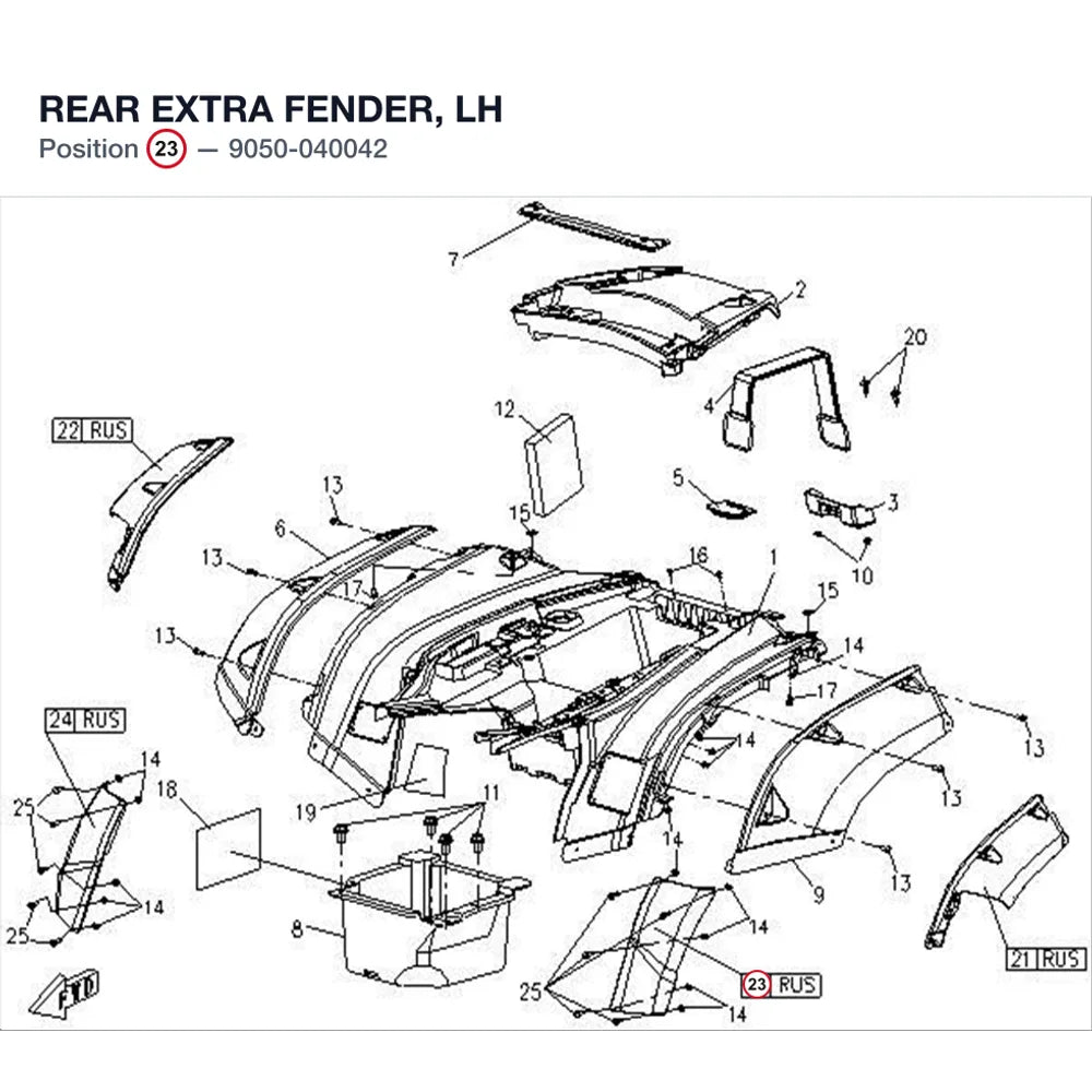 REAR EXTRA FENDER, LH product image