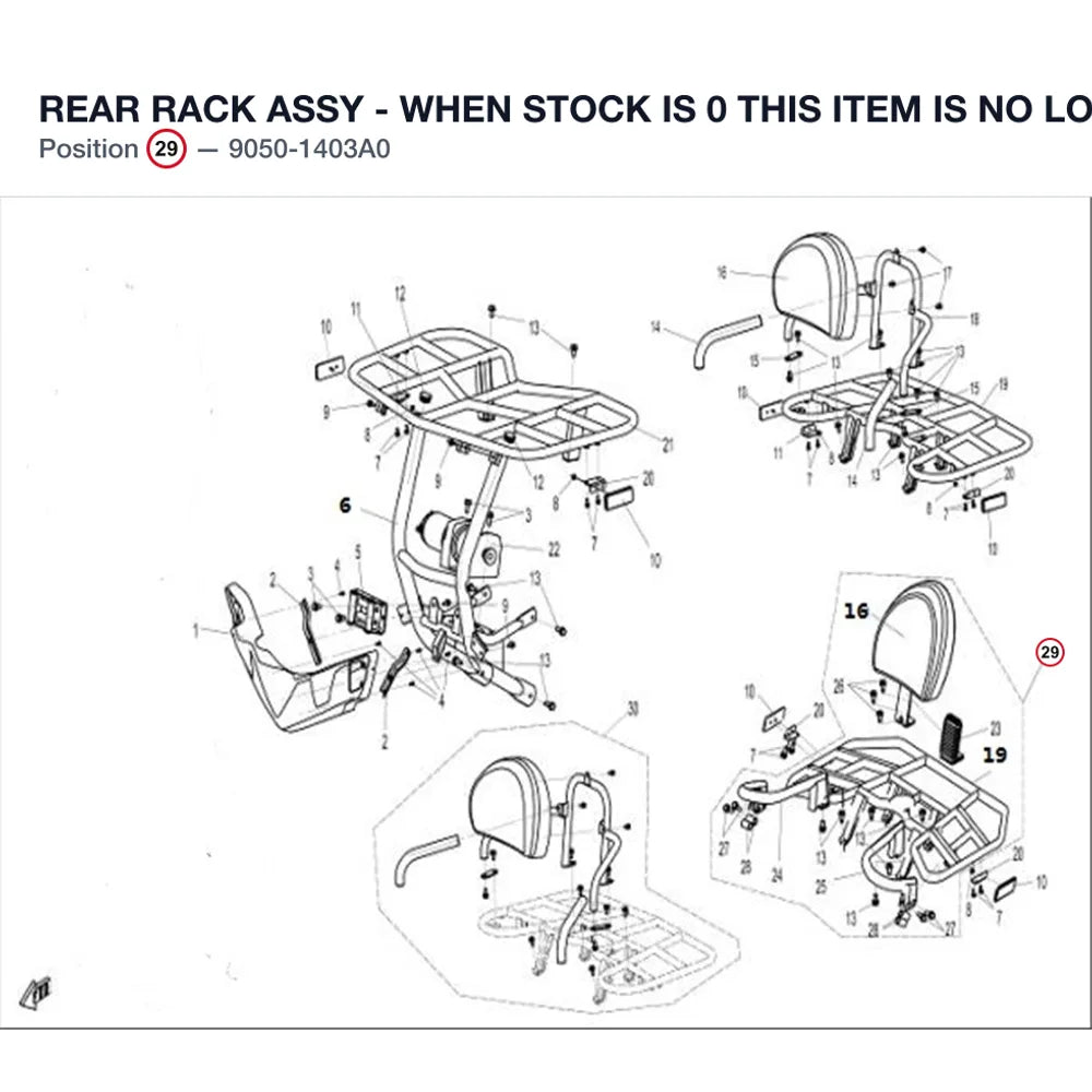 REAR RACK ASSY - WHEN STOCK IS 0 THIS ITEM IS NO LONGER AVAILABLE product image