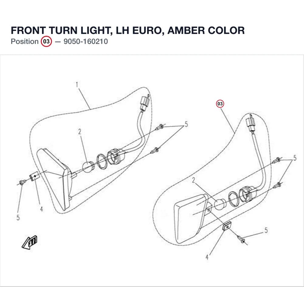 FRONT TURN LIGHT, LH product image