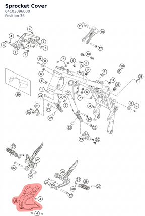 Diagram preview: Sprocket Cover (64103096000)