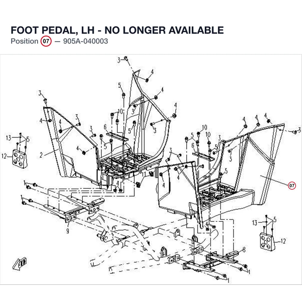 FOOT PEDAL, LH - NO LONGER AVAILABLE product image