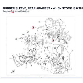 RUBBER SLEEVE, REAR ARMREST - WHEN STOCK IS 0 THIS ITEM IS NO LONGER AVAILABLE product image
