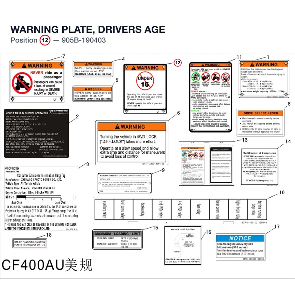 WARNING PLATE, DRIVERS AGE product image