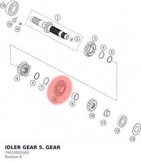 Diagram preview: IDLER GEAR 5. GEAR (79033005000)